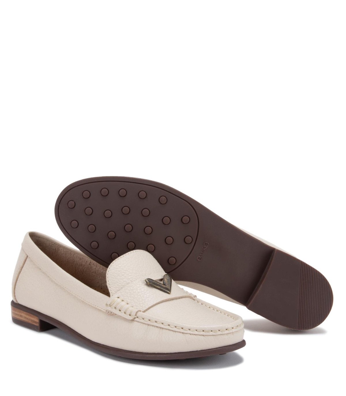 Mocasin Mujer Cuero Siri Crema