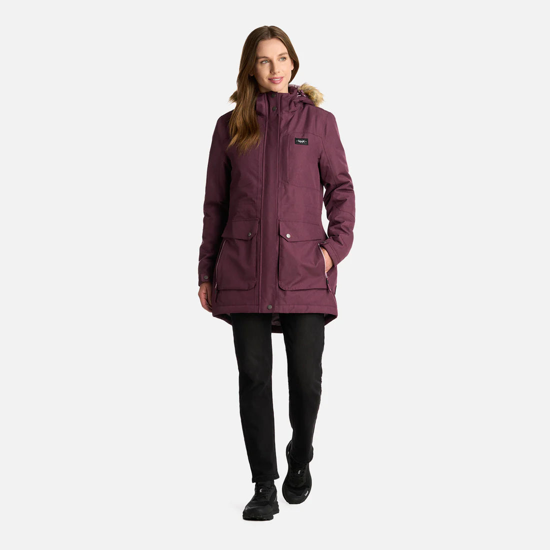 Chaqueta Mujer Roble B-Dry Hoody Jacket Melange Vino