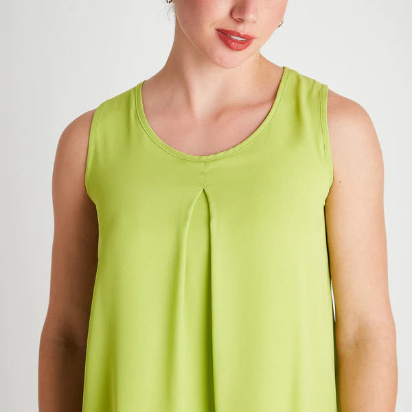 Blusa Mujer Sin Mangas Con Capas Verde