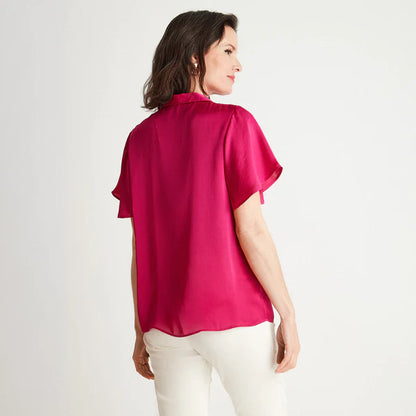 Blusa Mujer Frente Satín Magenta