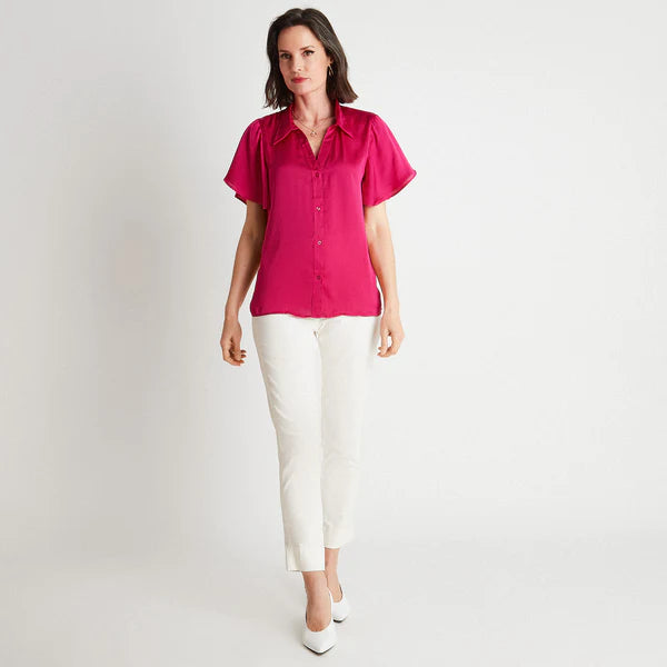 Blusa Mujer Frente Satín Magenta