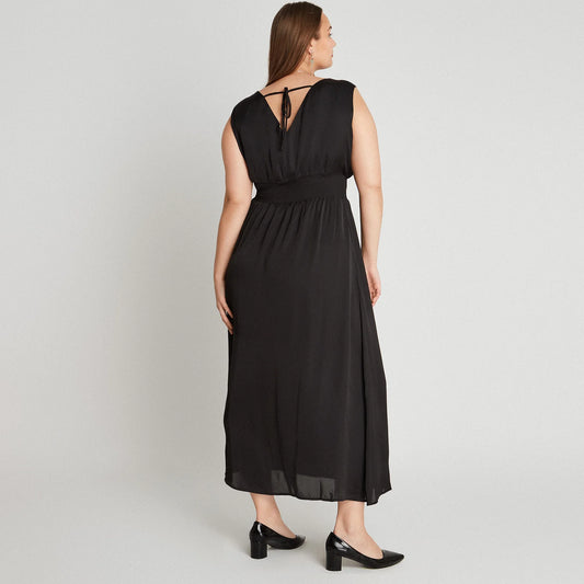 Vestido Mujer De Santin Cuello en V Negro