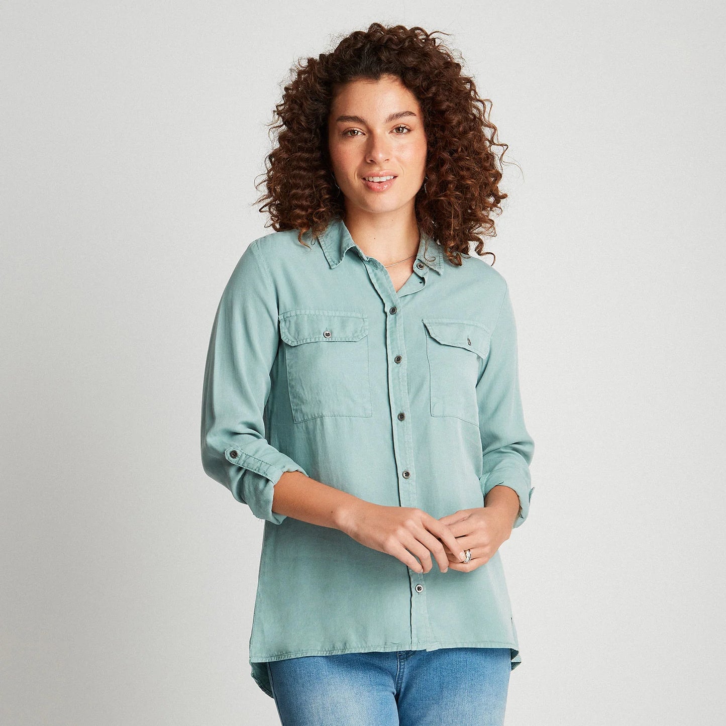 Blusa Mujer Manga Larga Lyocell Menta