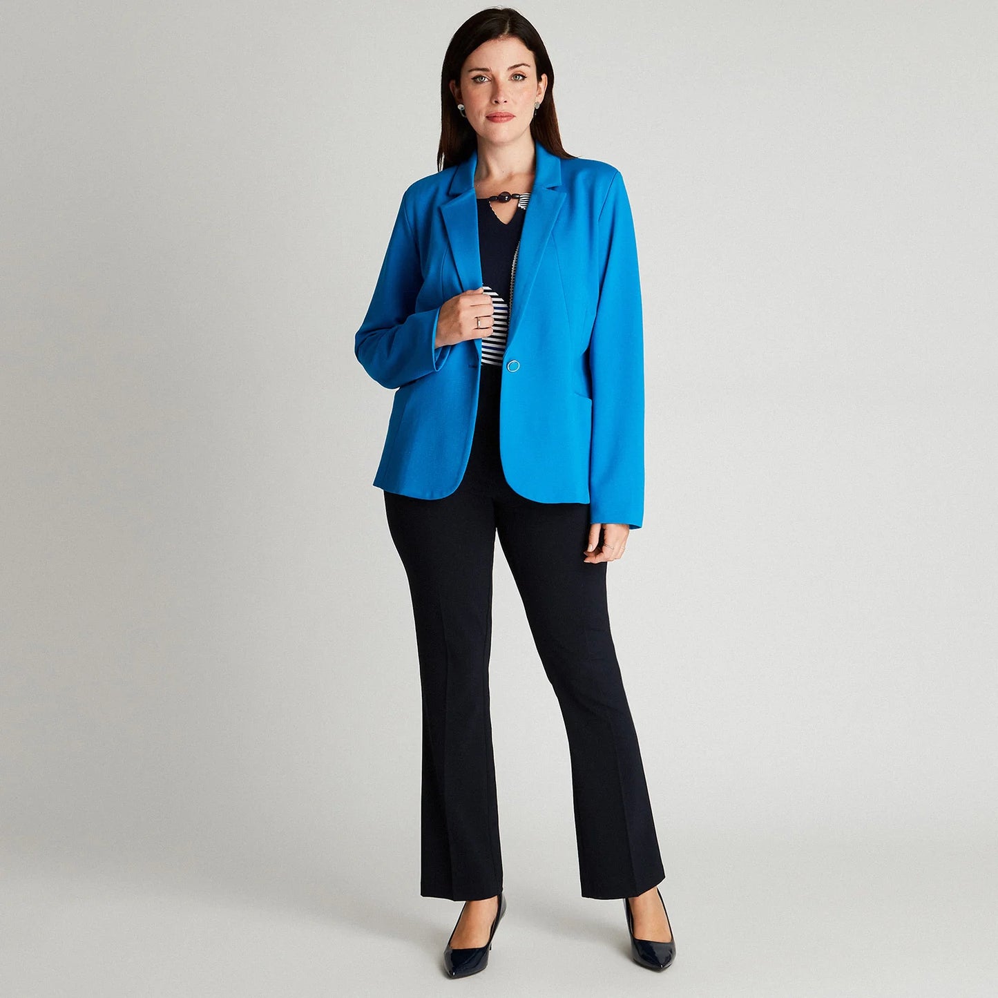 Blazer Mujer Manga Larga Celeste