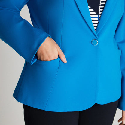 Blazer Mujer Manga Larga Celeste