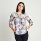 Blusa Mujer M/L Estampado Cuello Mao Lila