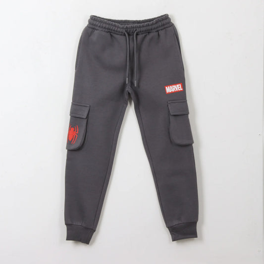 Pantalón Niño de Buzo  Cargo Spiderman Gris