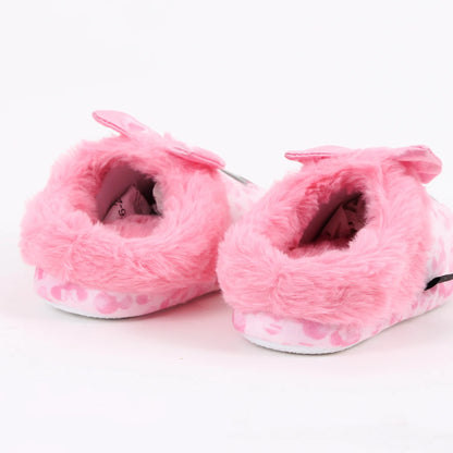 Pantufla Niña Invernal Minnie Mouse Moño Rosado
