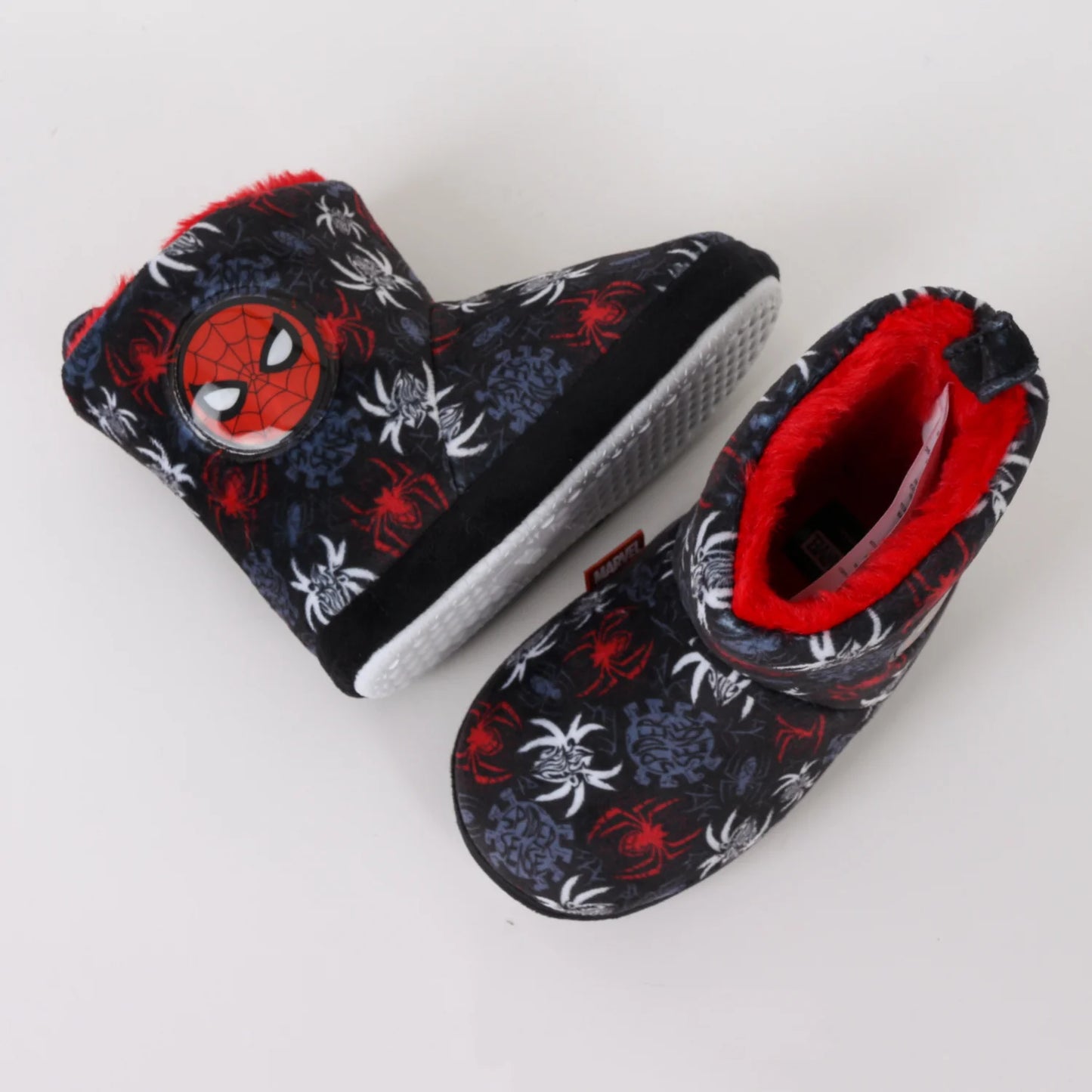 Pantufla Bota Niño Invernal Full Print Spiderman Gris