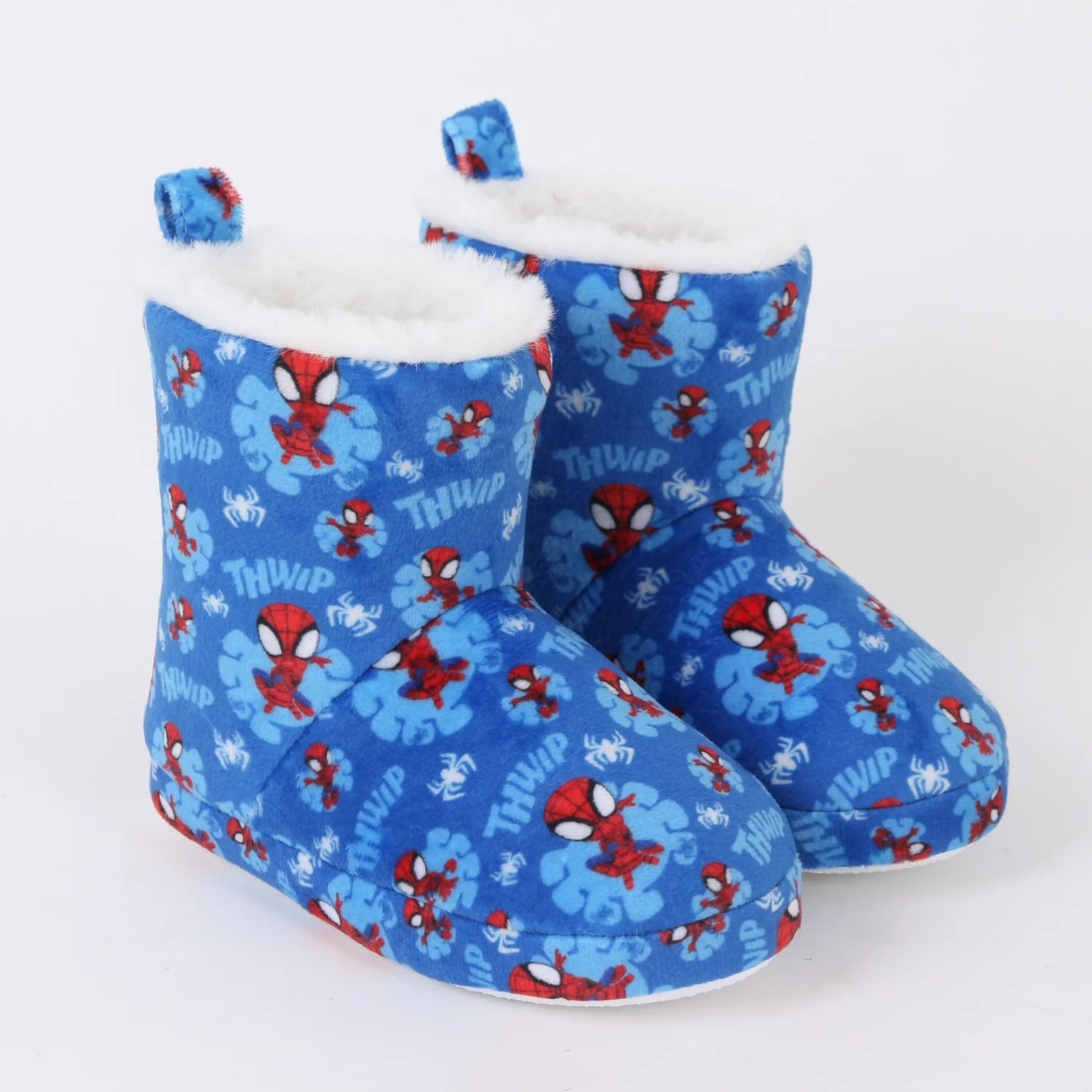 Pantufla Bota Niño Invernal Full Print Spidey Azul