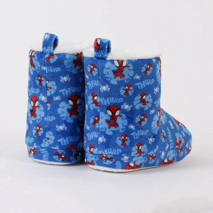 Pantufla Bota Niño Invernal Full Print Spidey Azul