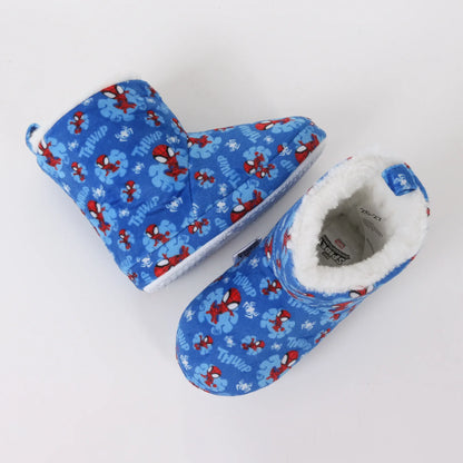 Pantufla Bota Niño Invernal Full Print Spidey Azul
