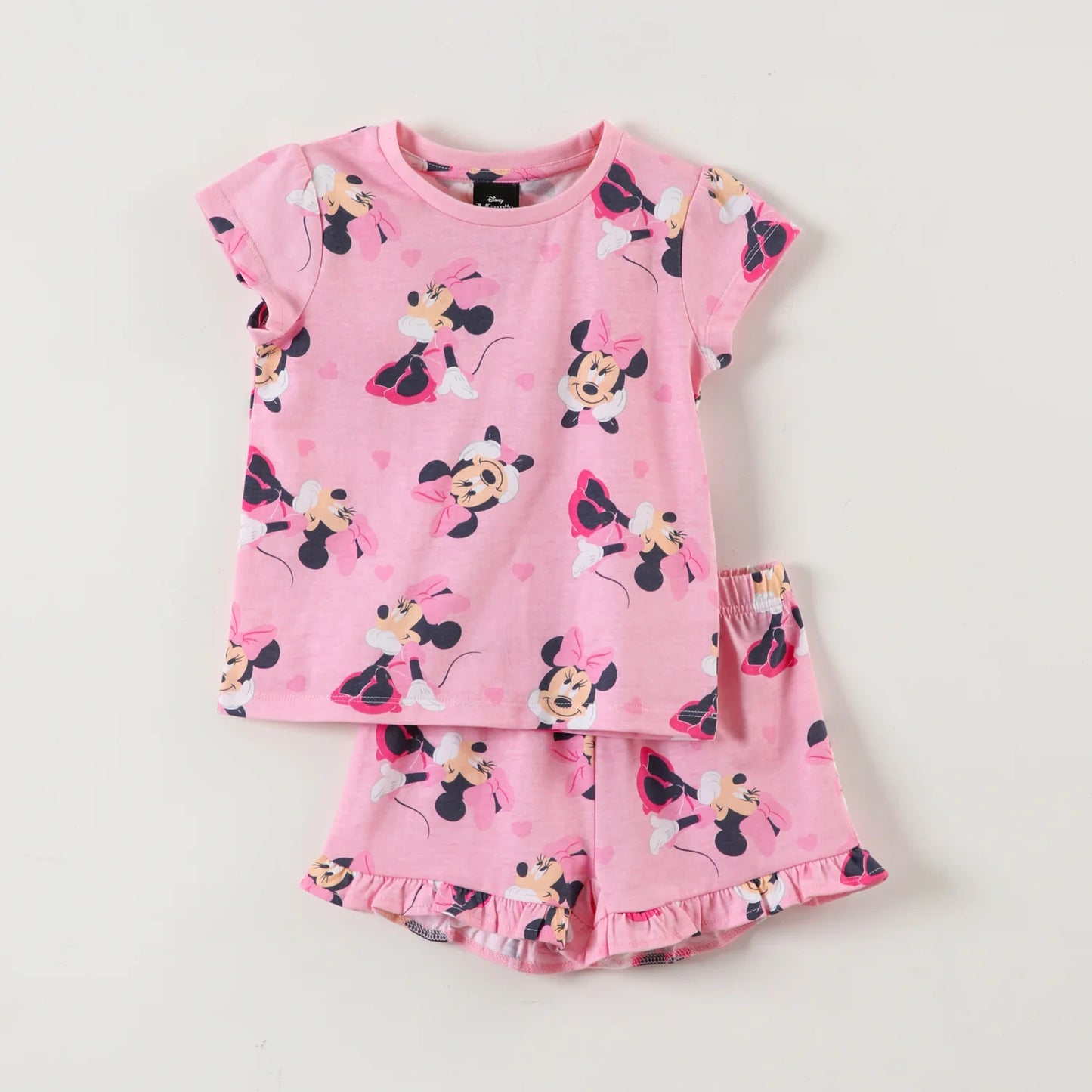 Pijama Niña Corto Minnie Full Print Rosado