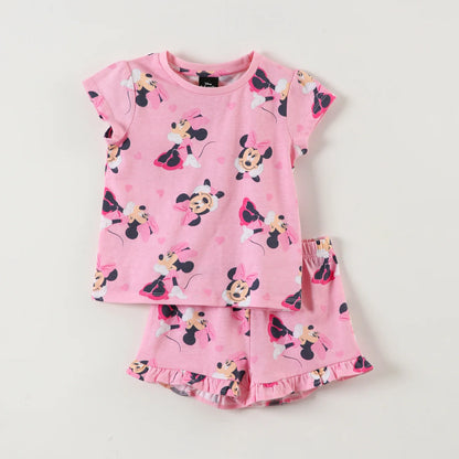 Pijama Niña Corto Minnie Full Print Rosado