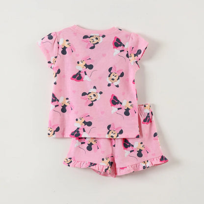 Pijama Niña Corto Minnie Full Print Rosado