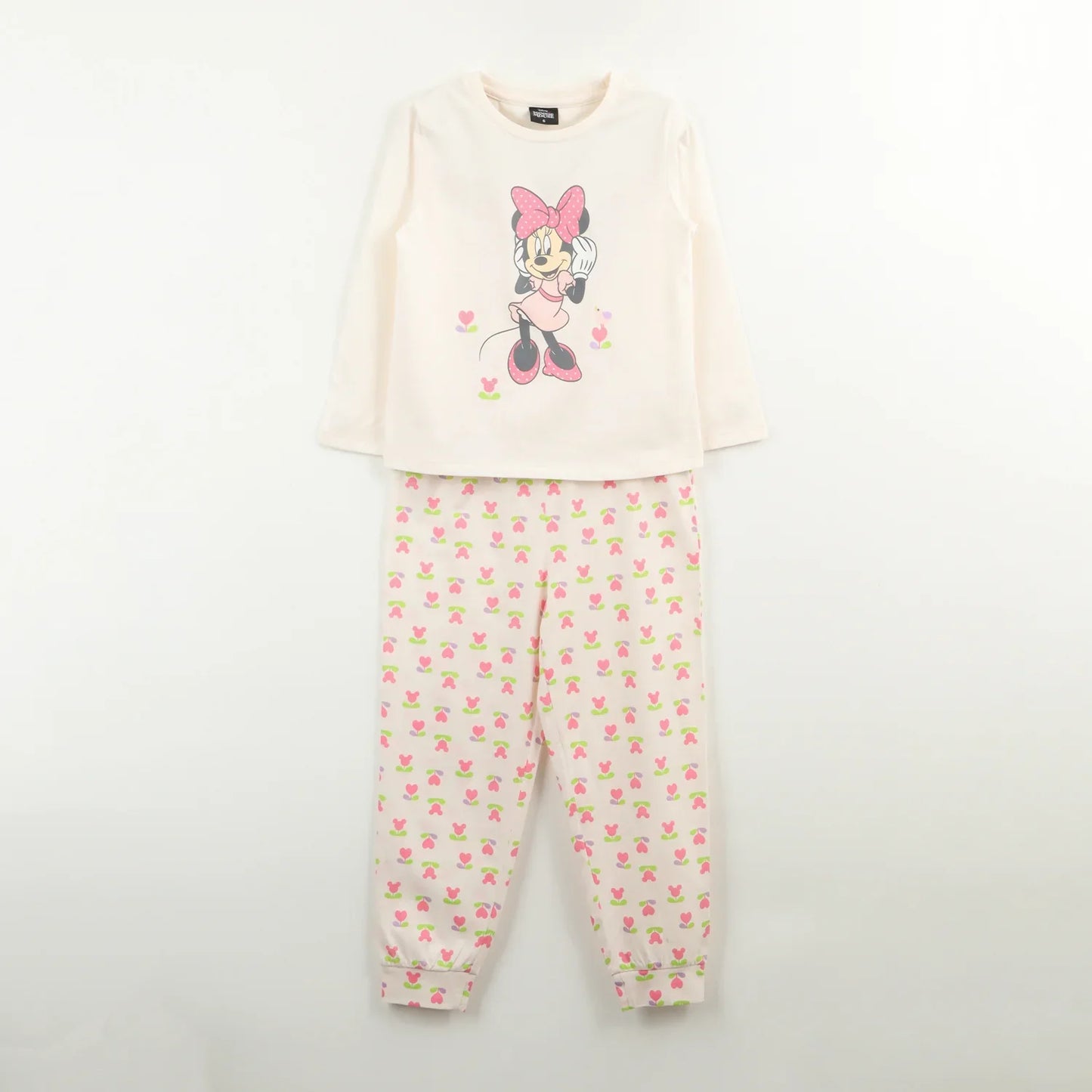 pijama-niña-minnie-flowers-beige-disney