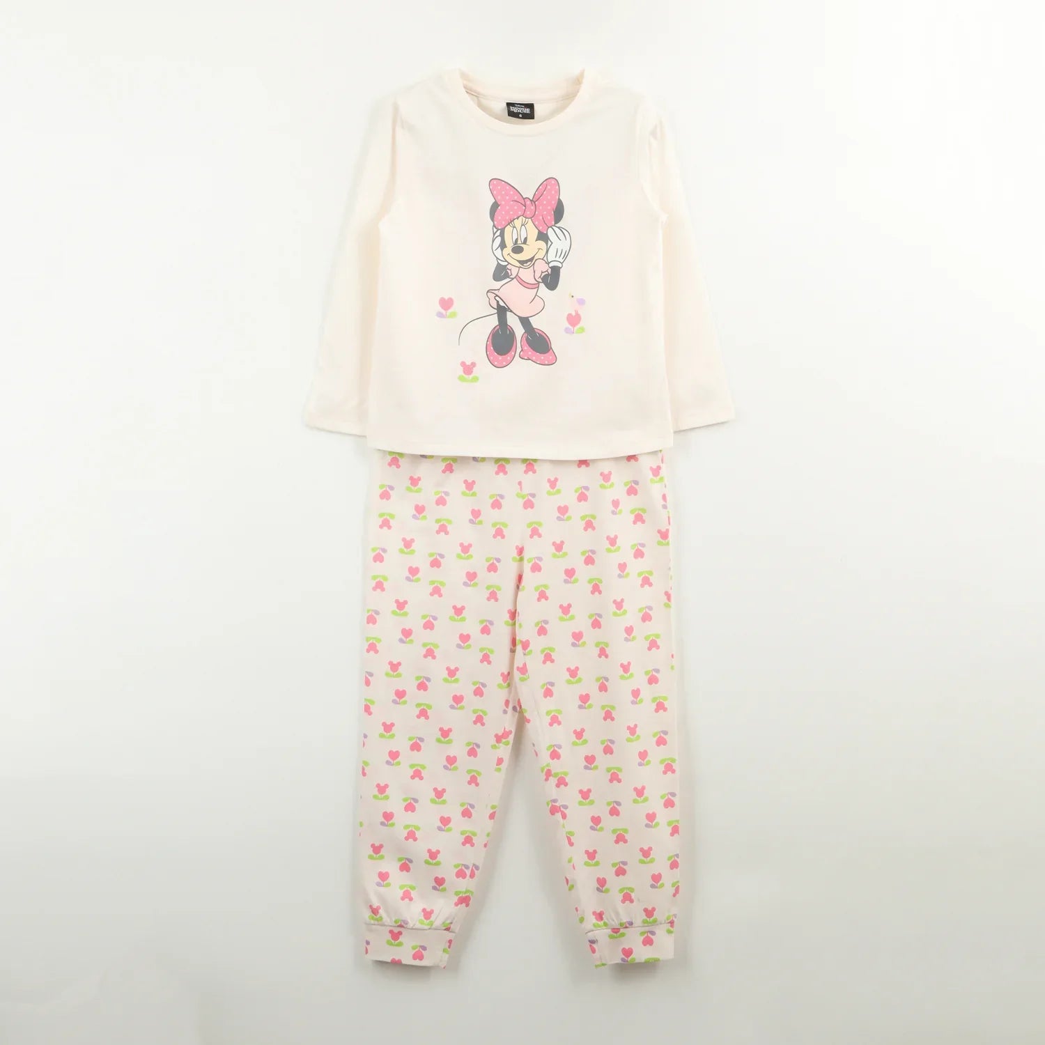 pijama-niña-minnie-flowers-beige-disney