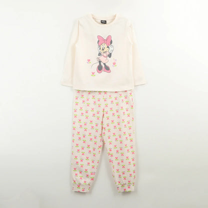 pijama-niña-minnie-flowers-beige-disney