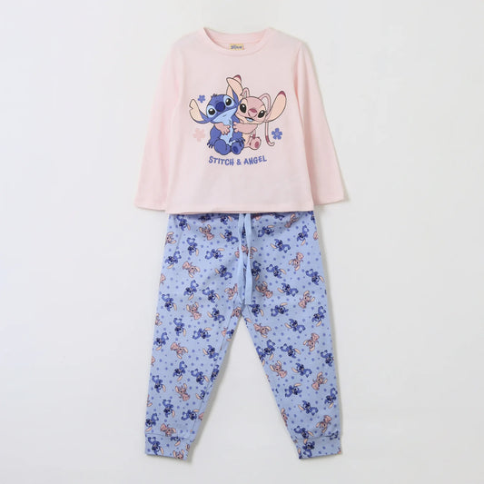 Pijama Niña Largo Angle y Stitch