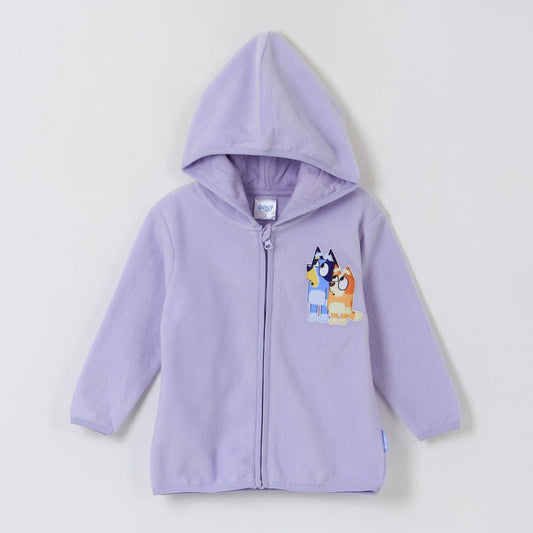 Polerón Niña Con Gorro Y Cierre Sorpresa Morado