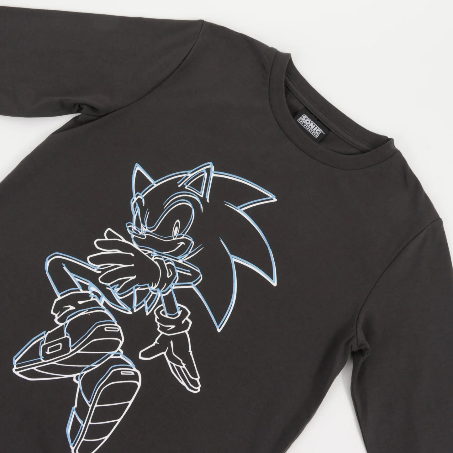 Polera Niño Manga Larga Diseño Lineal Gris