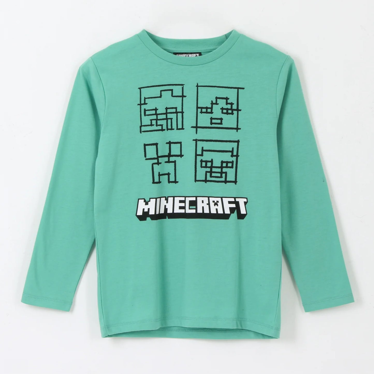 polera-manga-larga-niño-personajes-verde-