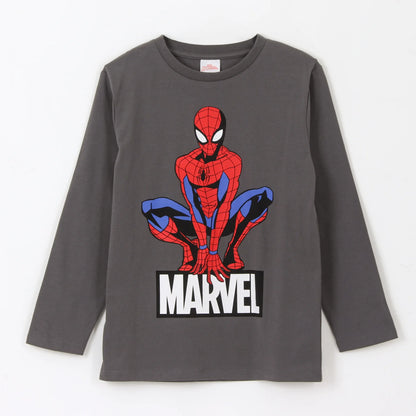 polera-manga-larga-niño-spiderman-pose-gris-