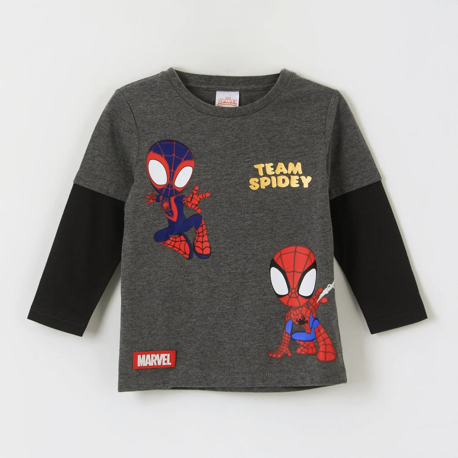 polera-doble-manga-niño-team-spidey-gris-