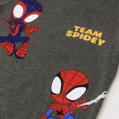 Polera Niño Doble Manga  Team Spidey Gris
