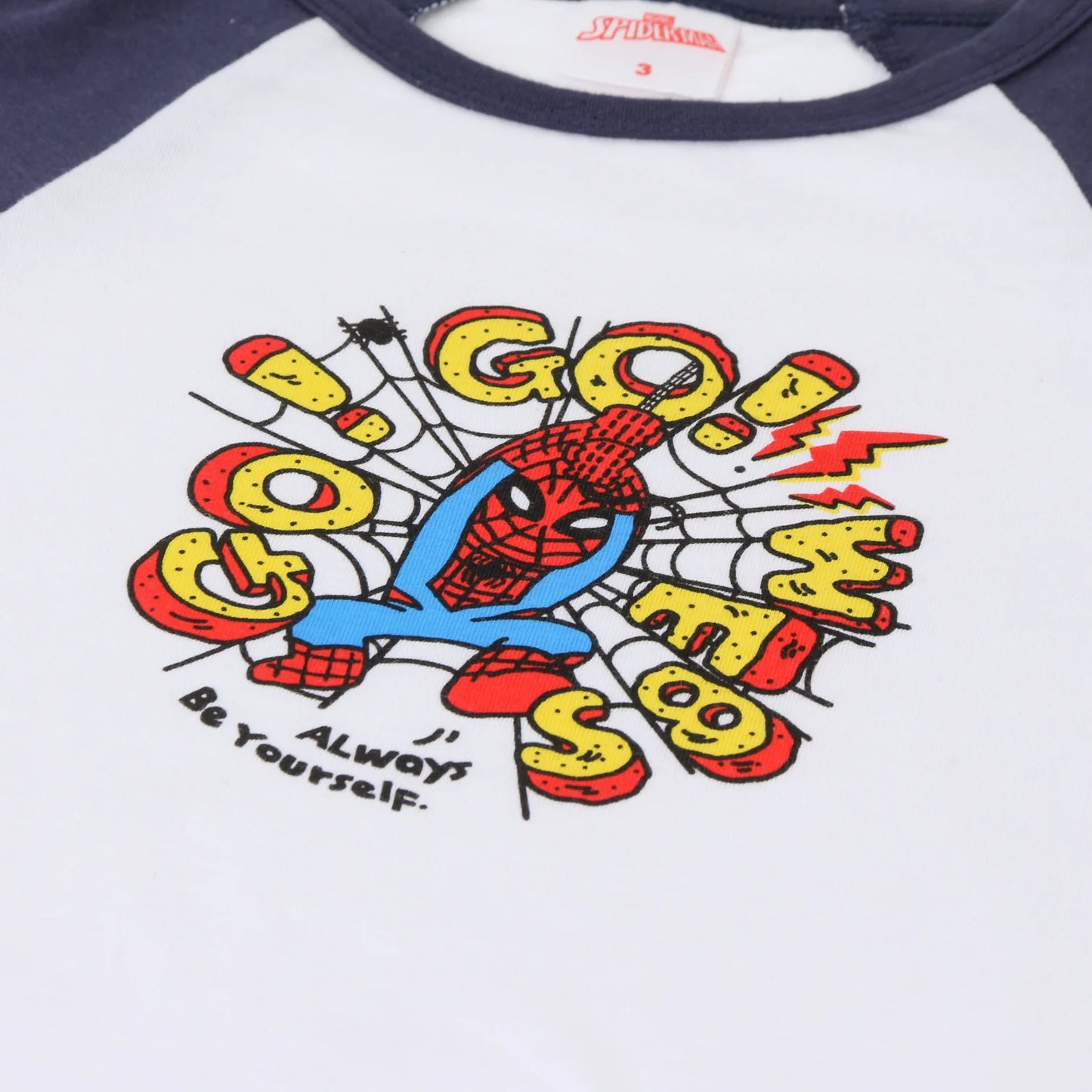 Polera Niño Manga Larga  Go Go Webs Spiderman Blanco