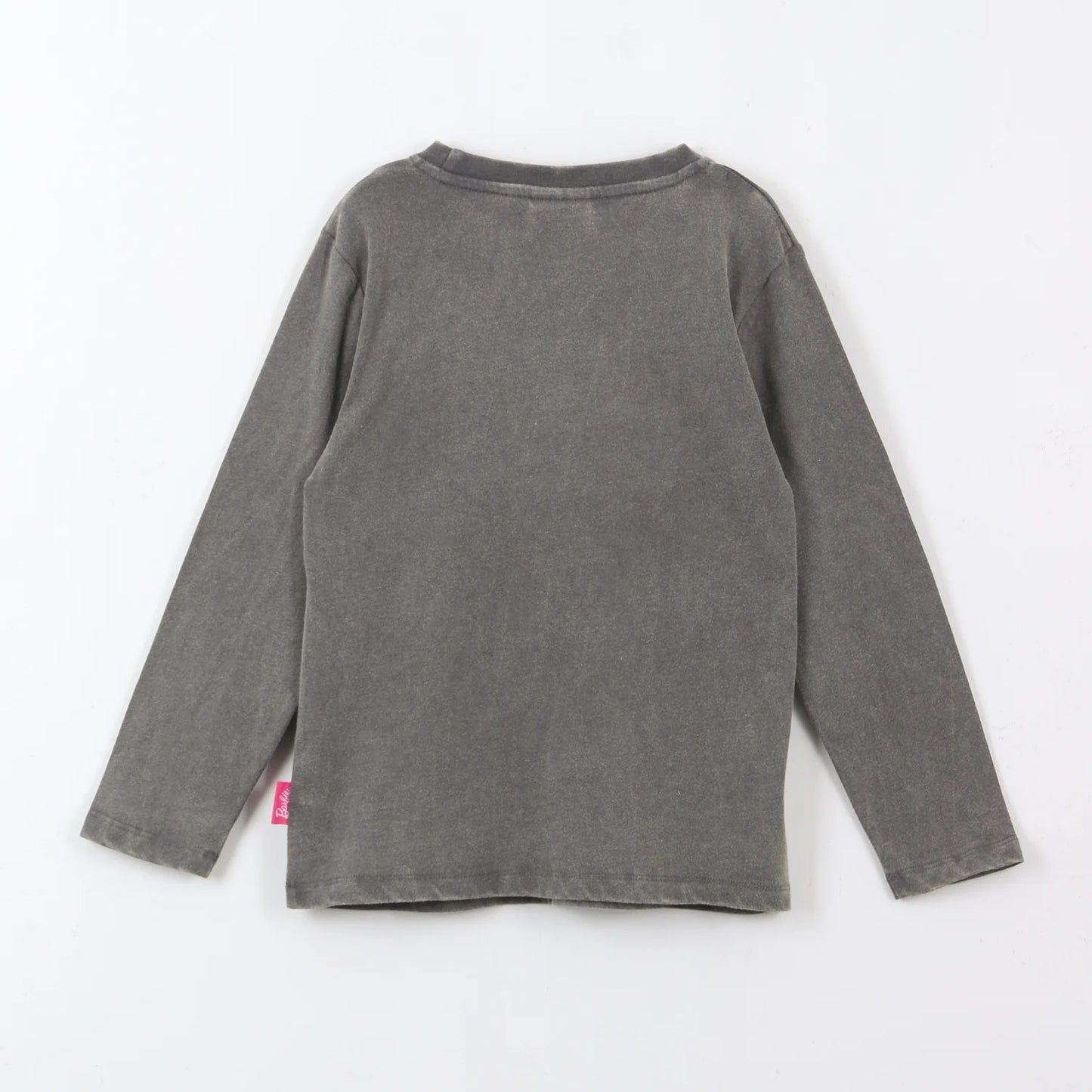 Polera Niña Manga Larga Logo Gris