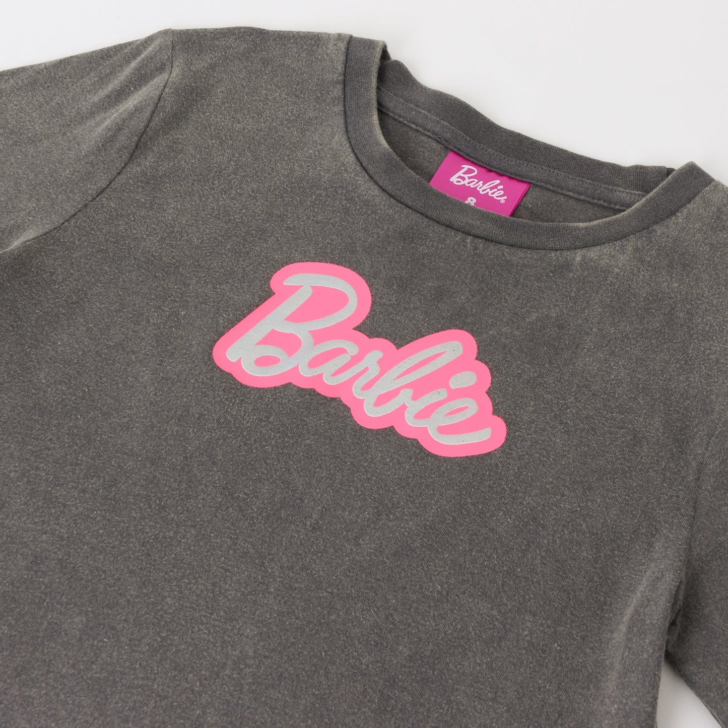 Polera Niña Manga Larga Logo Gris