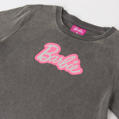 Polera Niña Manga Larga Logo Gris