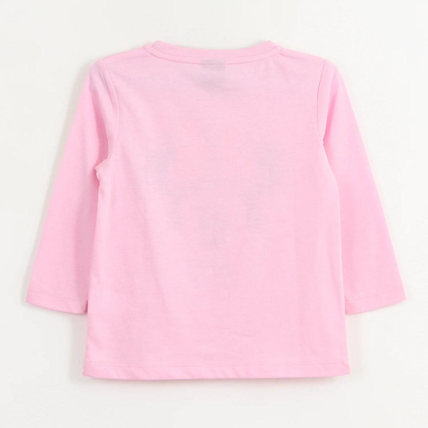 Polera Niña Manga Larga Minnie Face Rosado