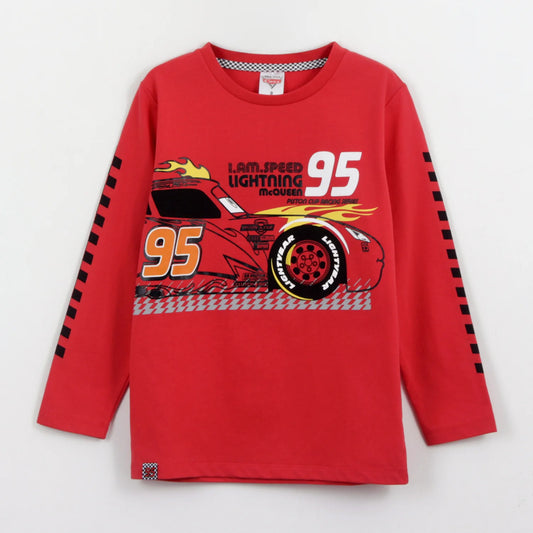 polera-manga-larga-niño-rayo-mcqueen-cars-rojo-