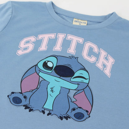 polera-manga-larga-niña-guiño-lilo-&-stitch-azul