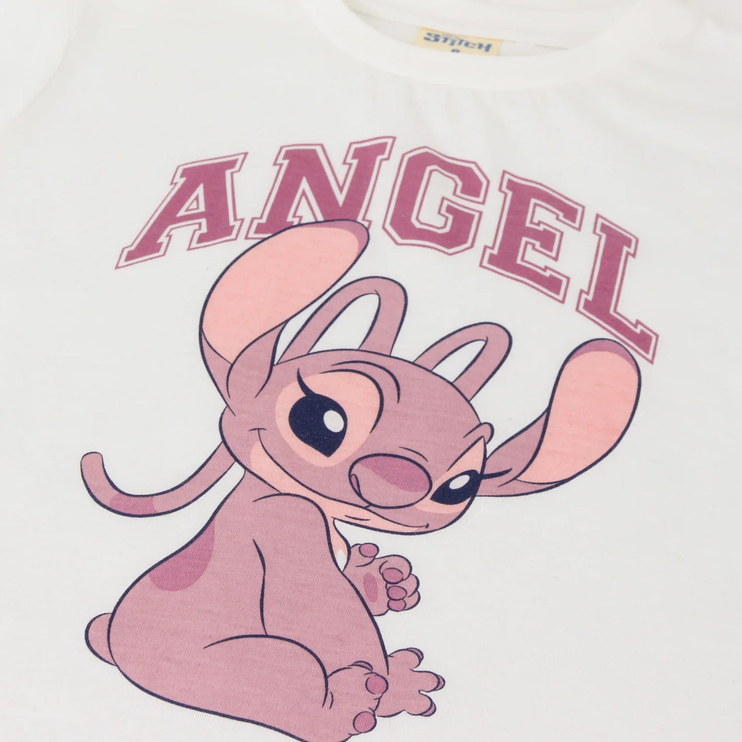 Polera Niña Manga Larga Angel Lilo & Stitch Blanco