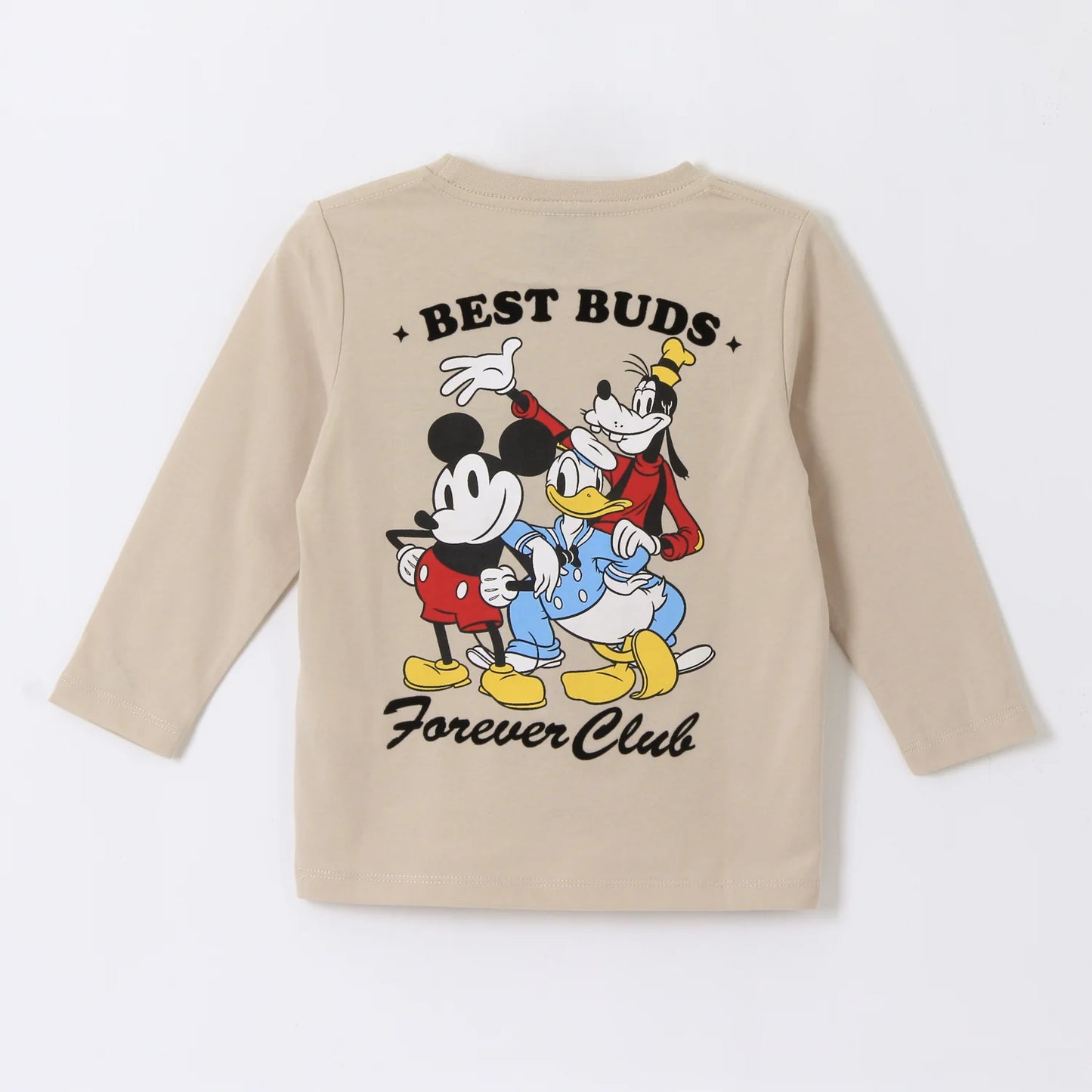 Polera Niño Manga Larga  Back Print Mickey Beige
