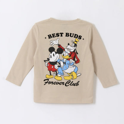 Polera Niño Manga Larga  Back Print Mickey Beige