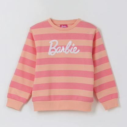 Polerón Niña Cerrado  Rayas Rosado