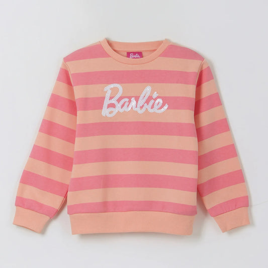 Polerón Niña Cerrado  Rayas Rosado