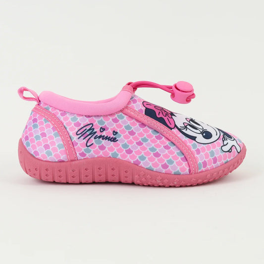 zapatilla-de-agua-niña-rosado-escamas-minnie-disney