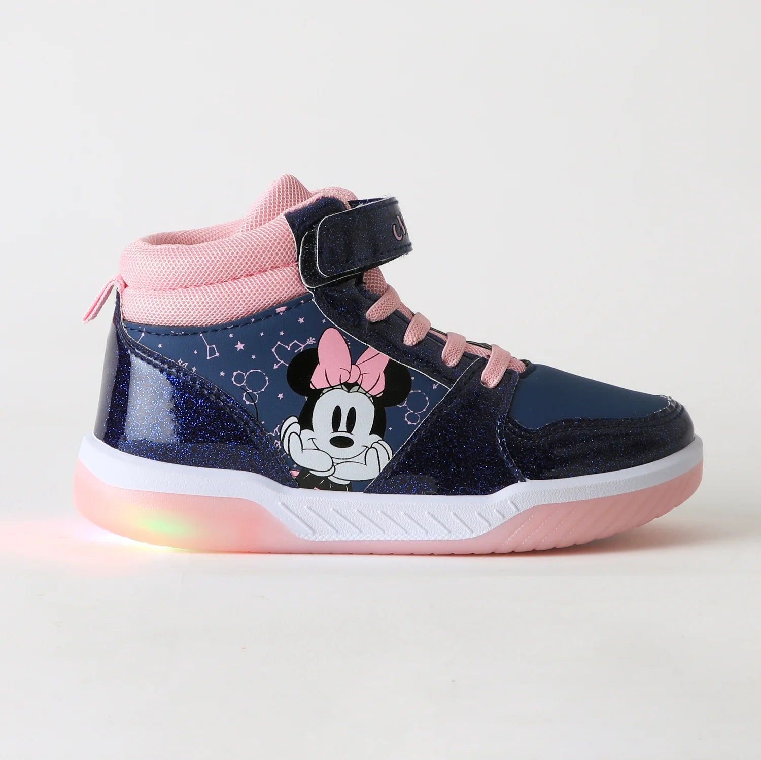 zapatilla-caña-alta-niña-luces-azul-minnie-