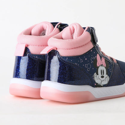 Zapatilla Niña Caña Alta Minnie Luces Azul