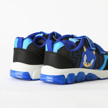 Zapatilla Niño Luces Velcro Sonic Negro