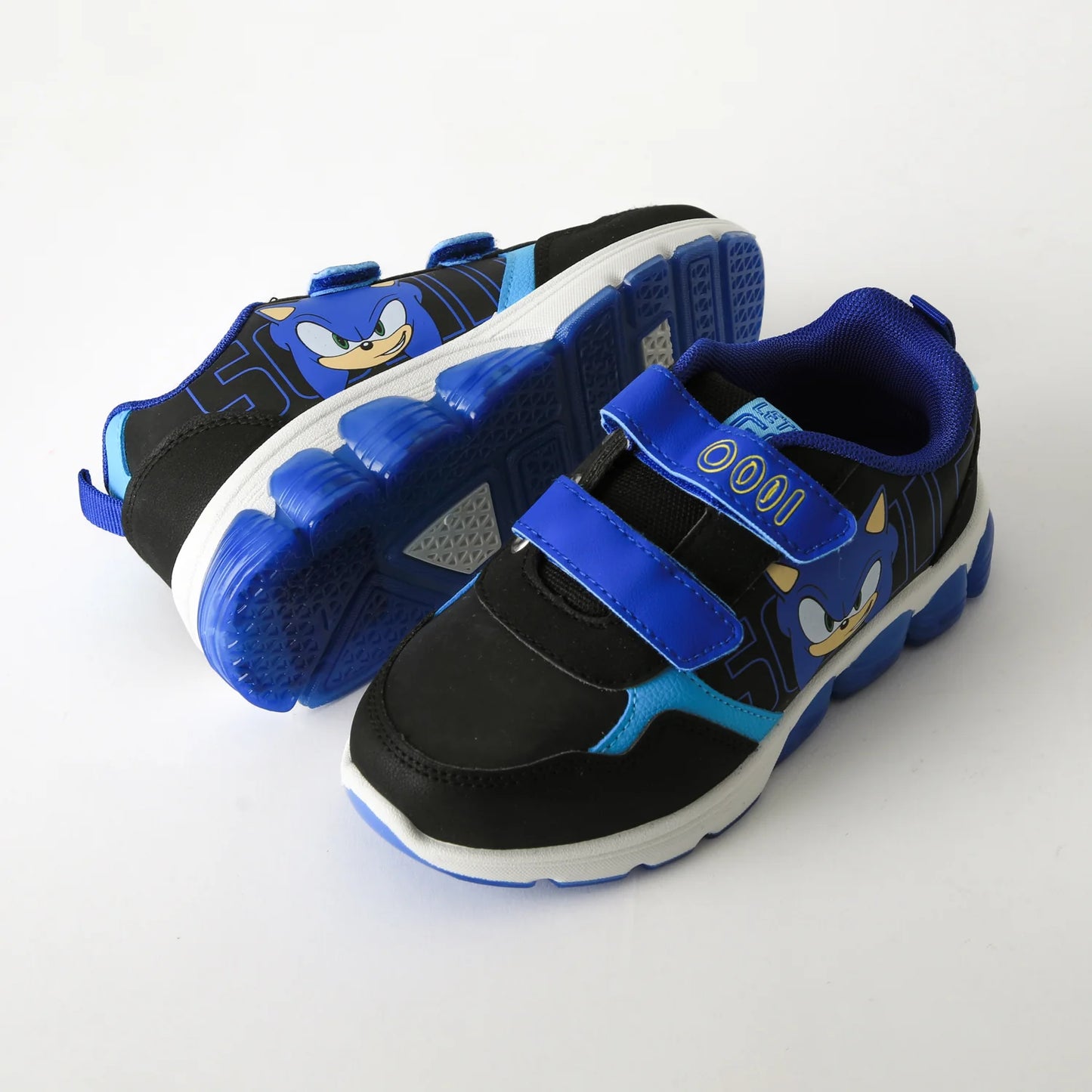Zapatilla Niño Luces Velcro Sonic Negro