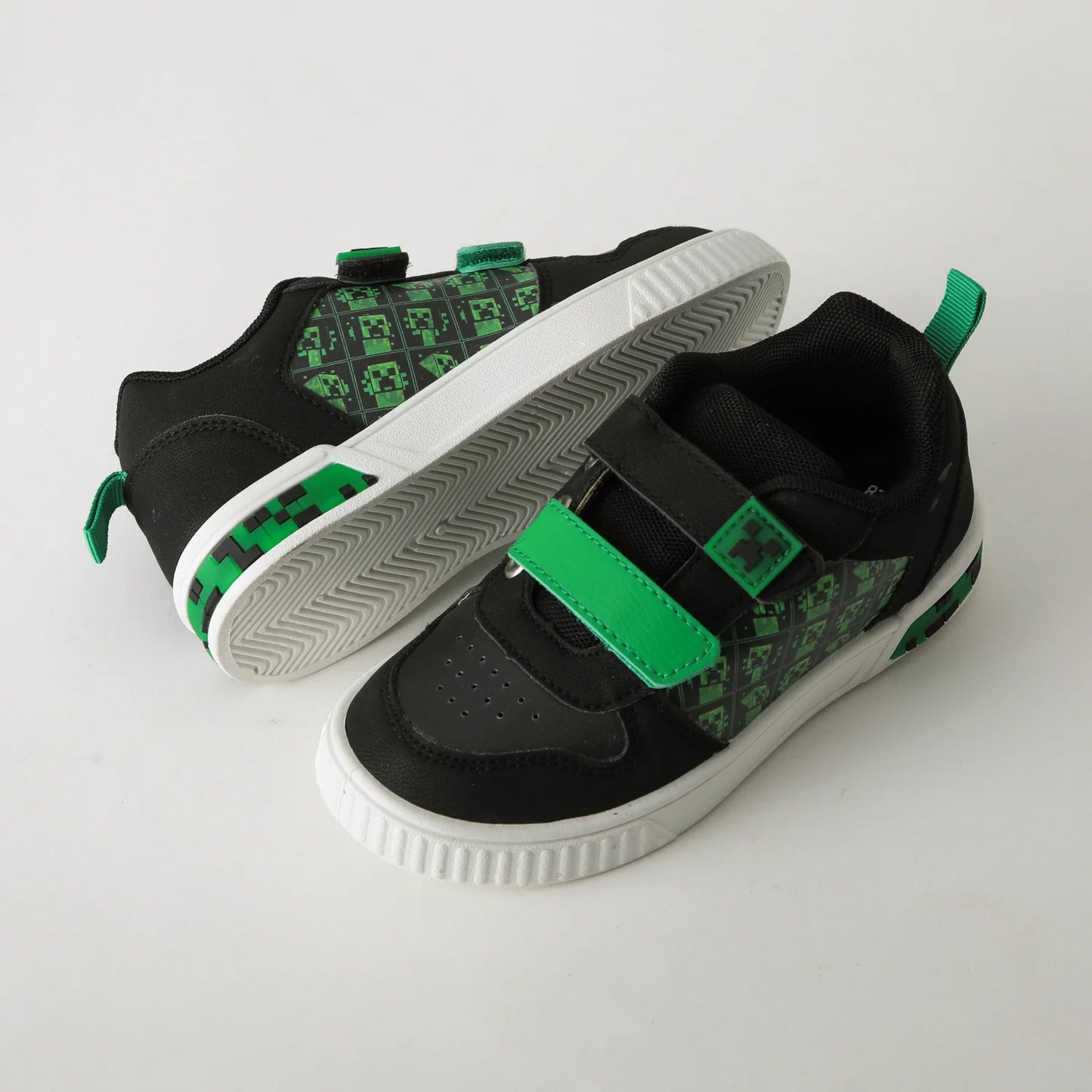 Zapatilla Niño Luces Velcro Print Negro