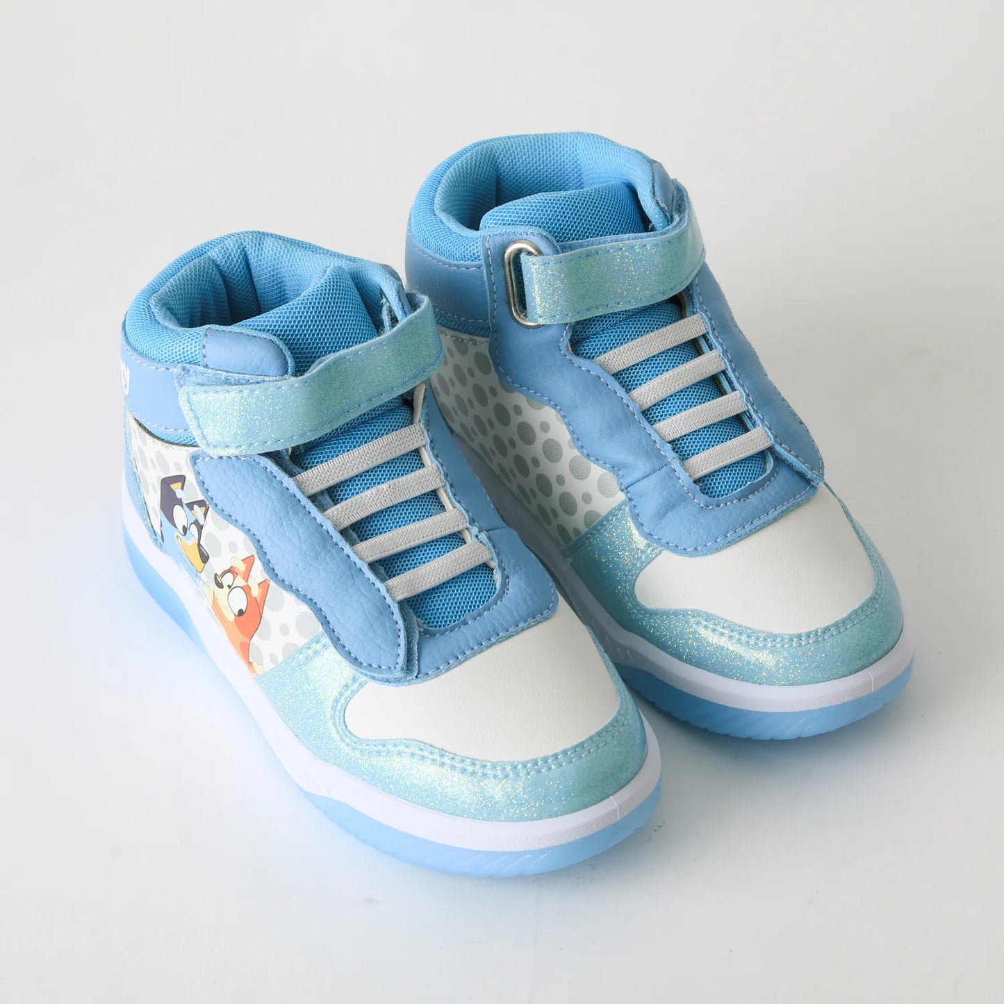 Zapatilla Niña Caña Alta  Luces Celeste