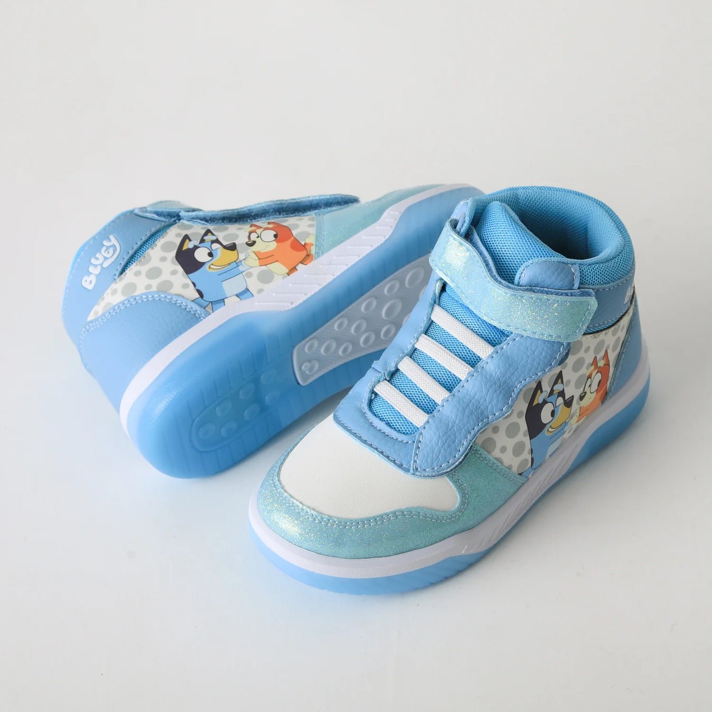 Zapatilla Niña Caña Alta  Luces Celeste