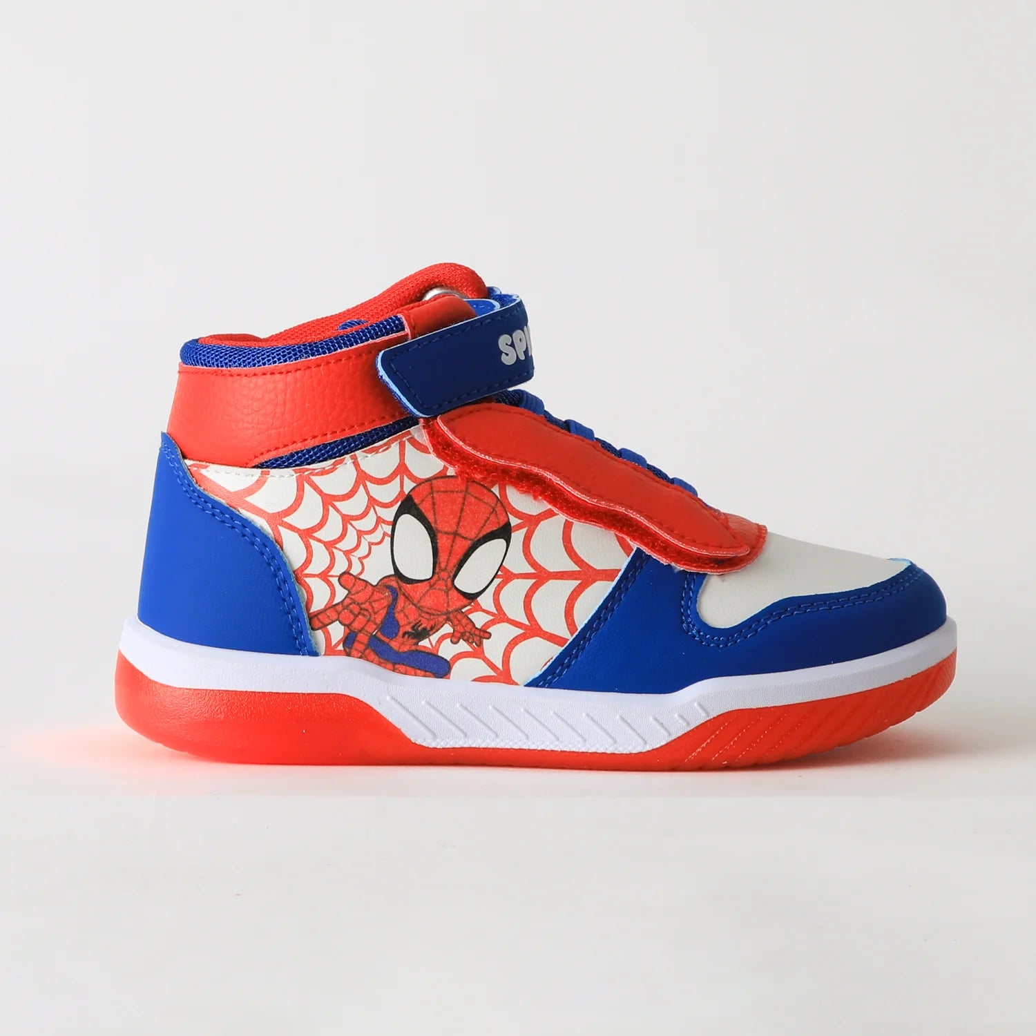 zapatilla-caña-alta-niño-luces-spidey-blanco-